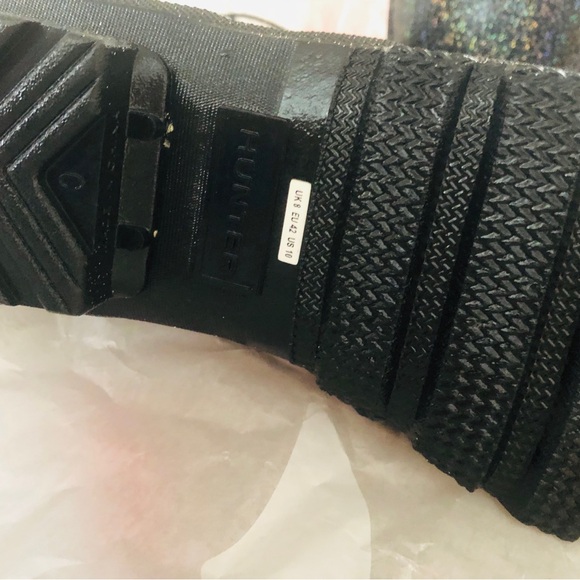 Hunter Black Glitter Rain Boots - Picture 6 of 8